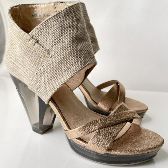 Faryl Robin Shoes - FARYL ROBIN Drea Metallic Clear Heel Platform Ankle Booties